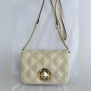 Kate Spade Astor Court Quilted Leather Turnlock Crossbody Ivory Cream WKRU3570